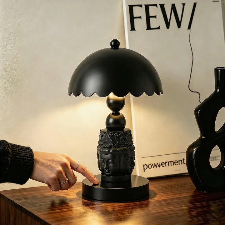 Buddha table lamp, Black, 3-stage dimmable