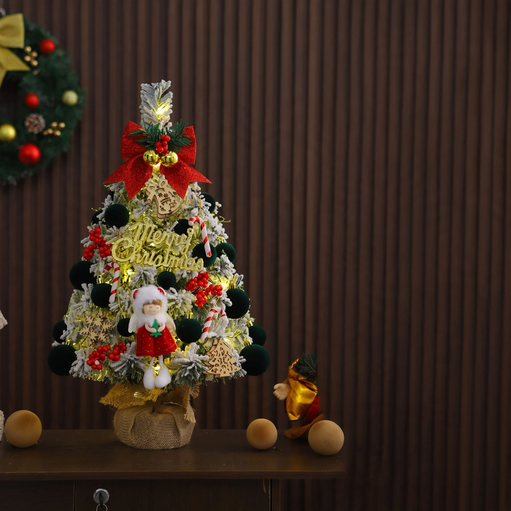 Mini Christmas tree with flocking, 45 cm or 60 cm