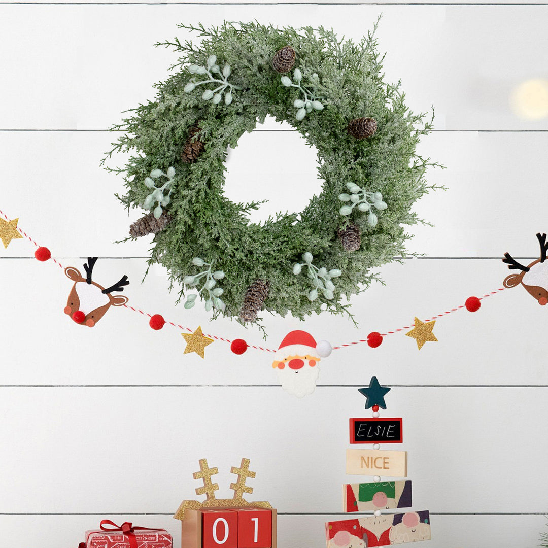 Christmas wreath with pine cones