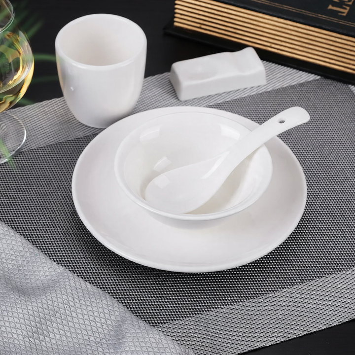 Ceramic tableware set, white, for gastronomy