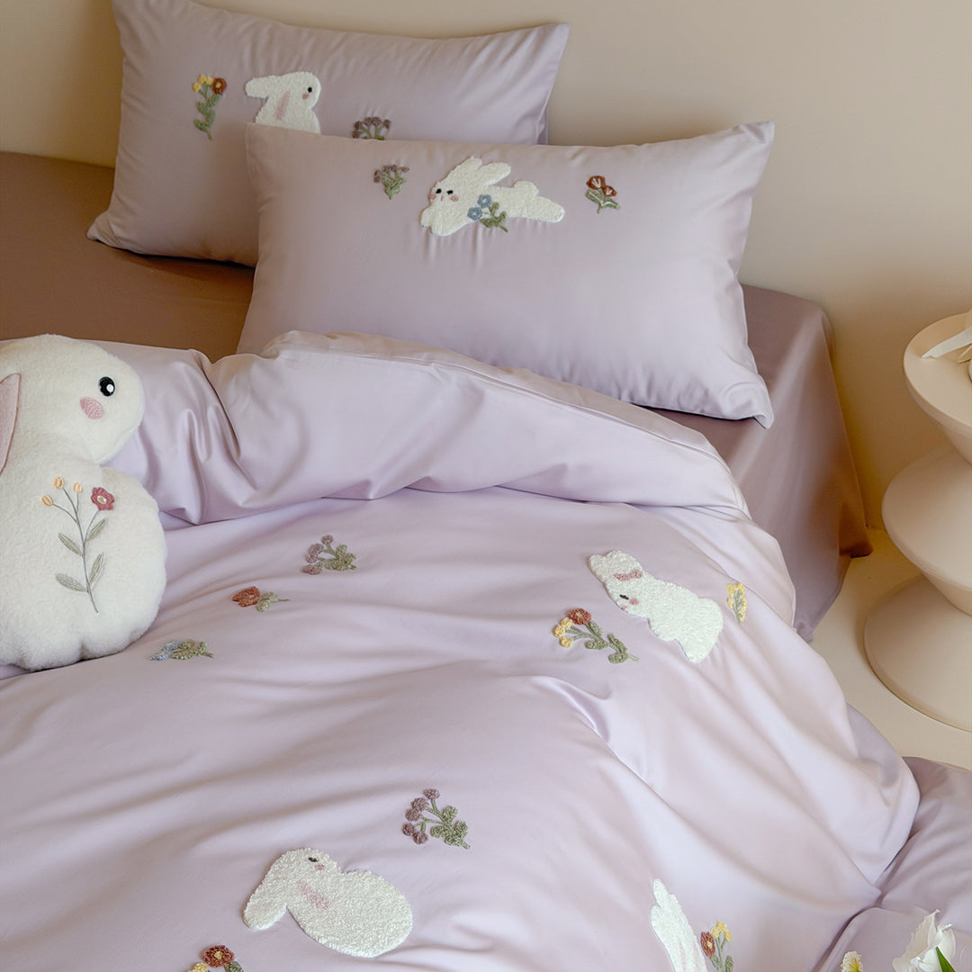 100s Long-staple cotton bedding set with terry embroidery