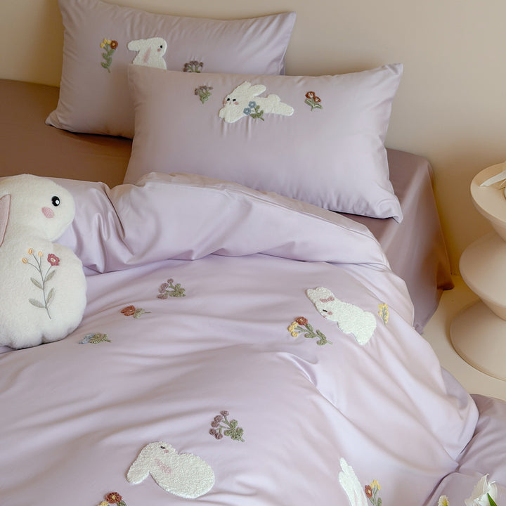 100s Long-staple cotton bedding set with terry embroidery