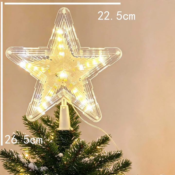 Illuminated Christmas tree topper star made of PVC