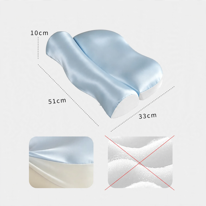 Neck support pillow made of memory foam, B-shape