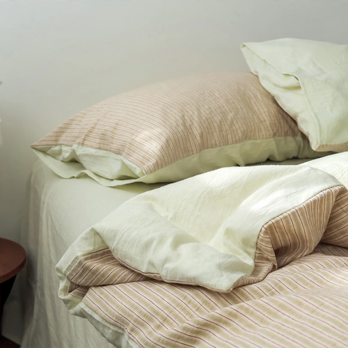 Cotton bedding set, 4-piece, geometric pattern