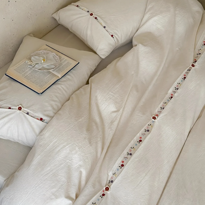 Cotton Linen Bedding Set 4-piece, Japanese Style