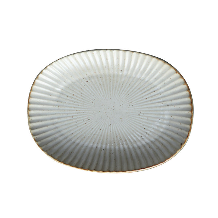 Ceramic bowl, elliptical, handmade