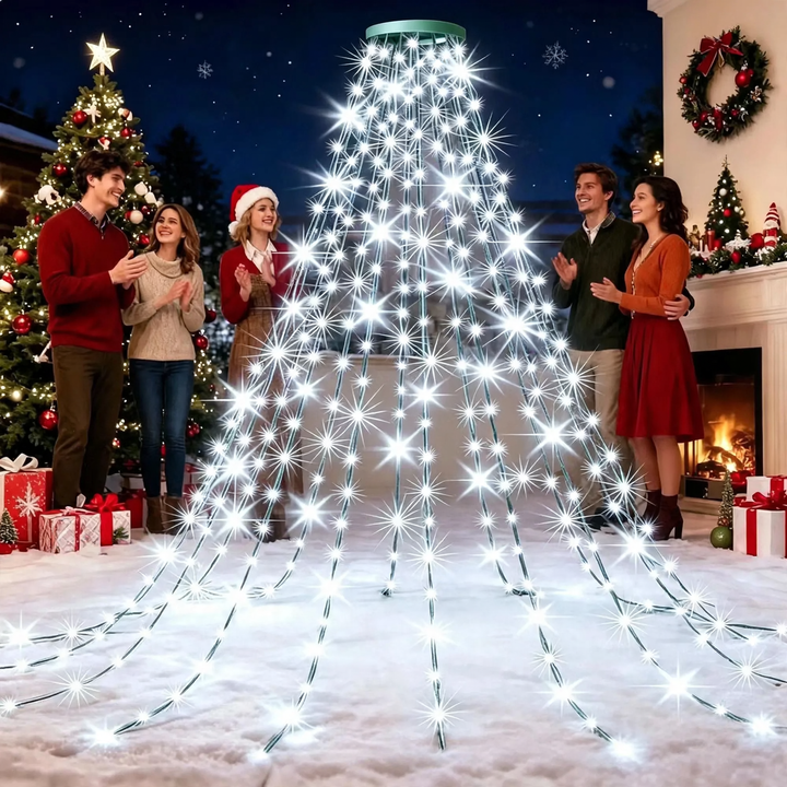 LED Ring Tree Topper with Cascade Fairy Lights