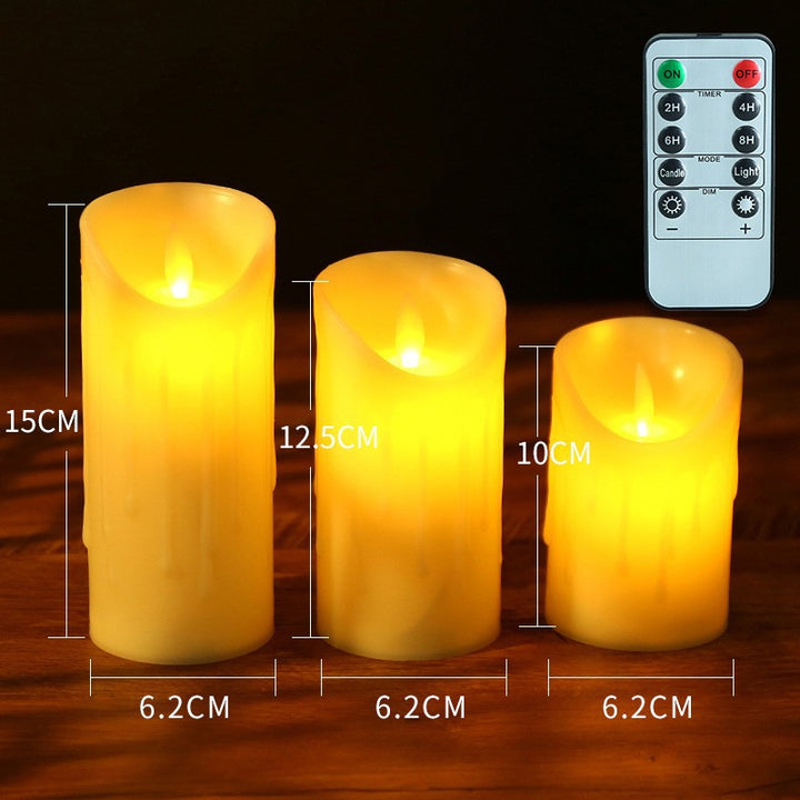 LED stump candle with realistic flicker effect