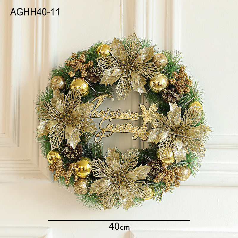 Christmas wreath with lighting, PVC, various designs