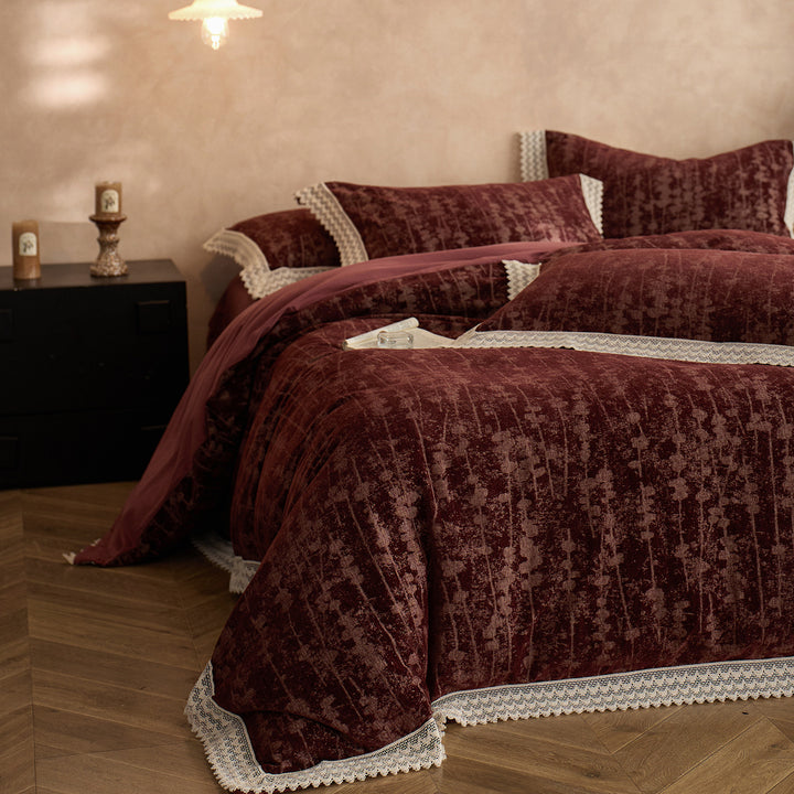 Bedding set with fleece back
