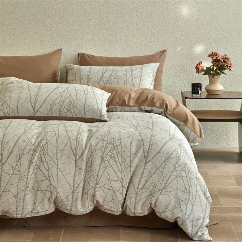 Cotton bedding set, 4-piece, double layer gauze