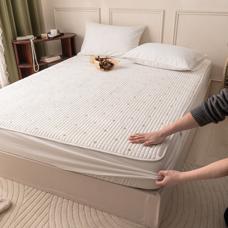Cotton fitted sheet with protective layer, 180×200 cm