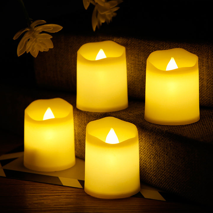 LED electronic candle with wave edge, various designs