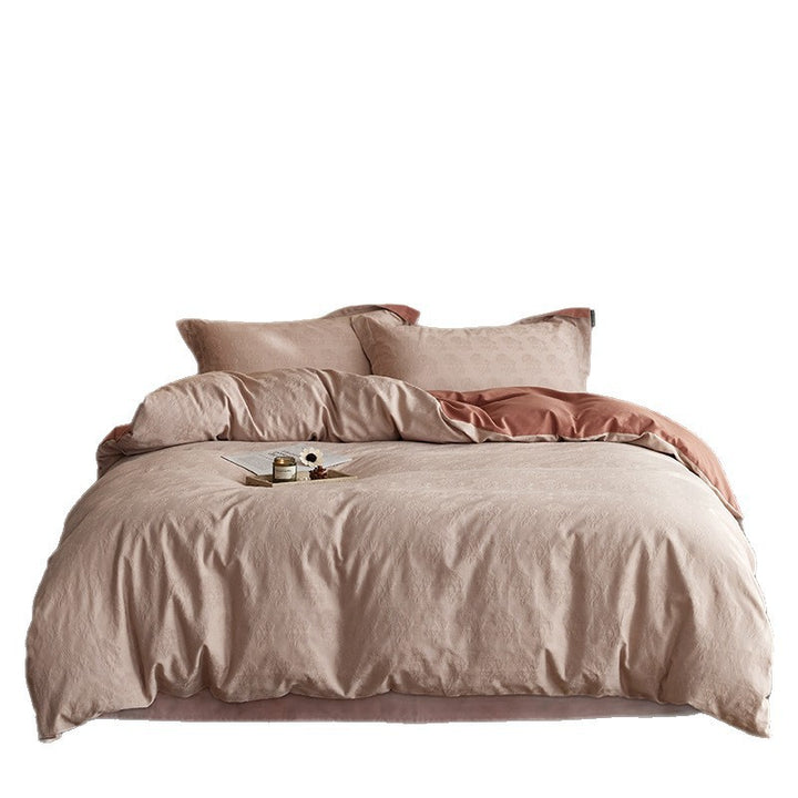 4-piece bedding set, cotton, jacquard weave, brushed