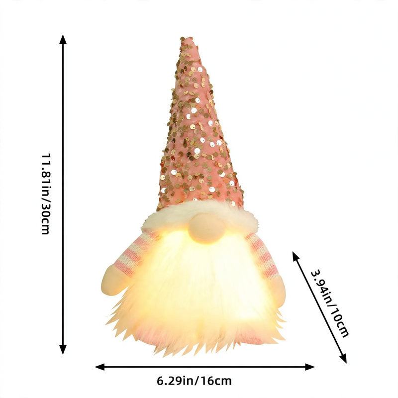 Illuminated Christmas Elf Figure with Sequins