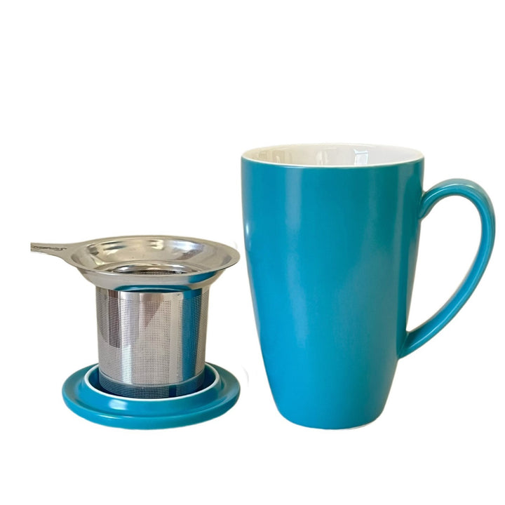 Ceramic coffee mug with tea strainer, 350 ml