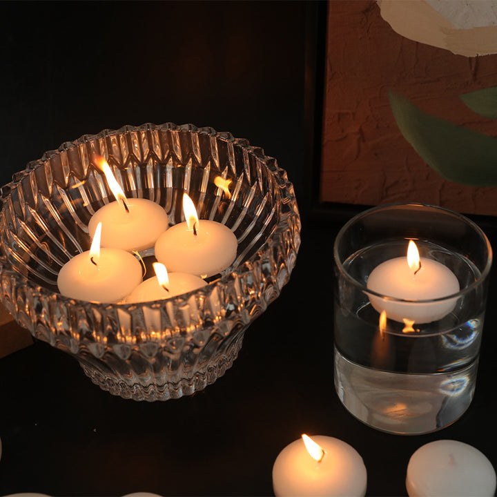 Swimming candles made of soy wax, cylindrical