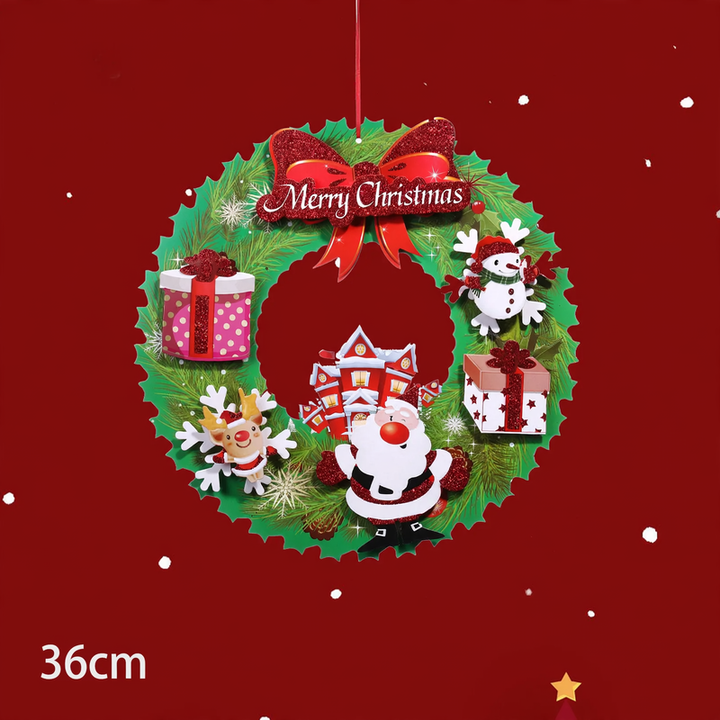 Decorative Christmas wreath made of paper, 36 cm