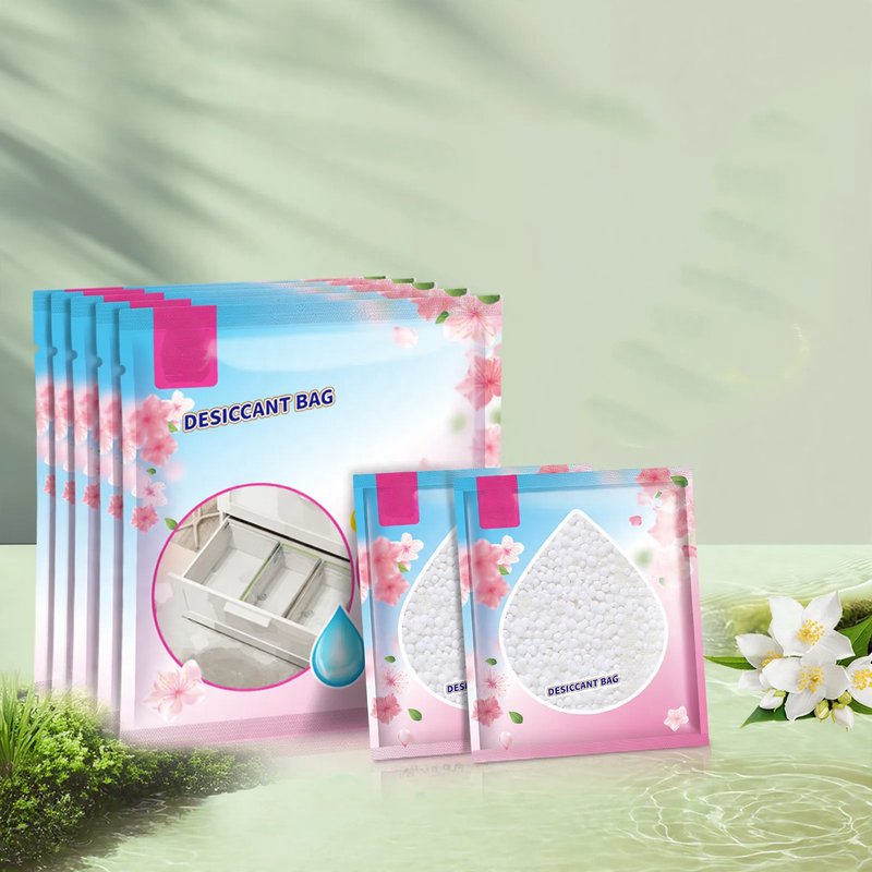 Hanging dehumidifying bag for wardrobes