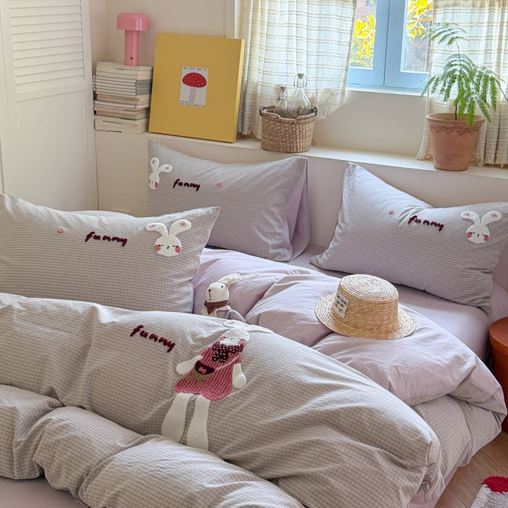 Cotton bedding, embroidered, cartoon design