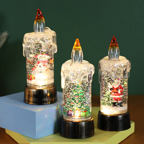 Christmas snow globe night lights with lighting