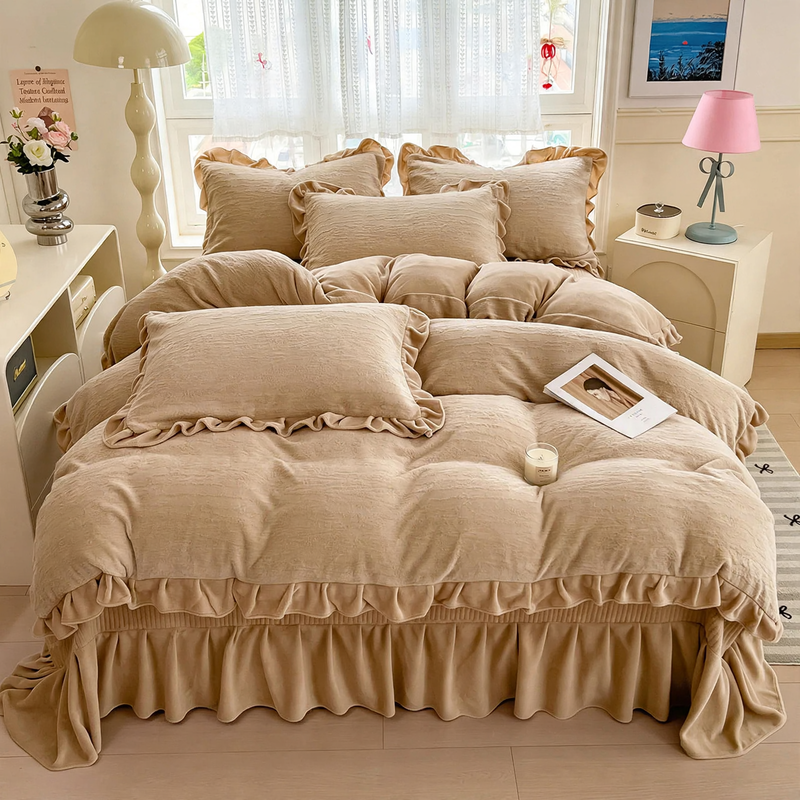 Milk fiber bedding set, 4 piece, winter, bedspread