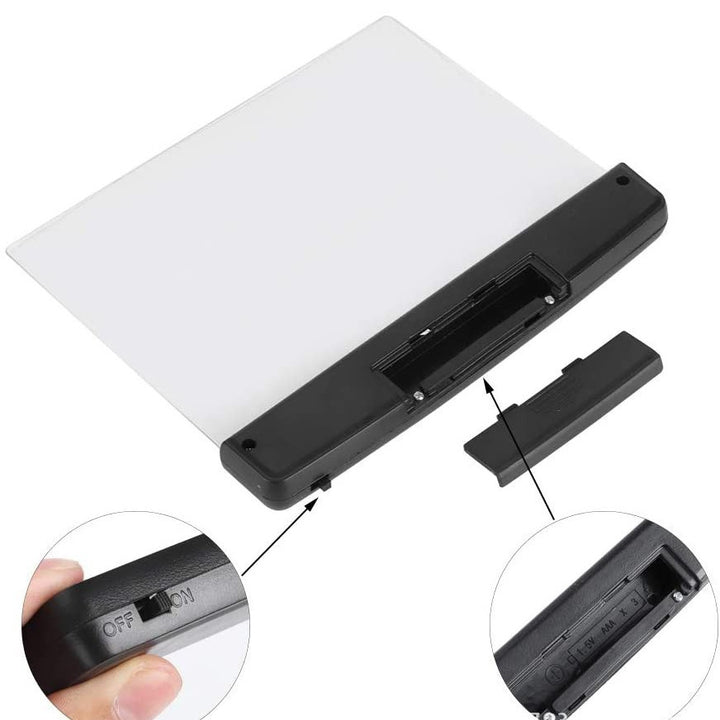 LED flat reading light for relaxed reading