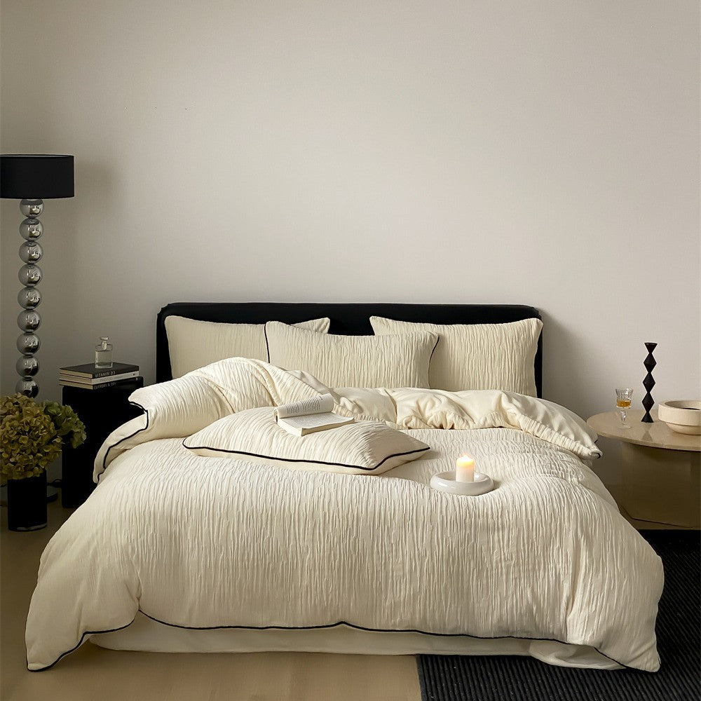 Milk fiber fleece bedding set, textured