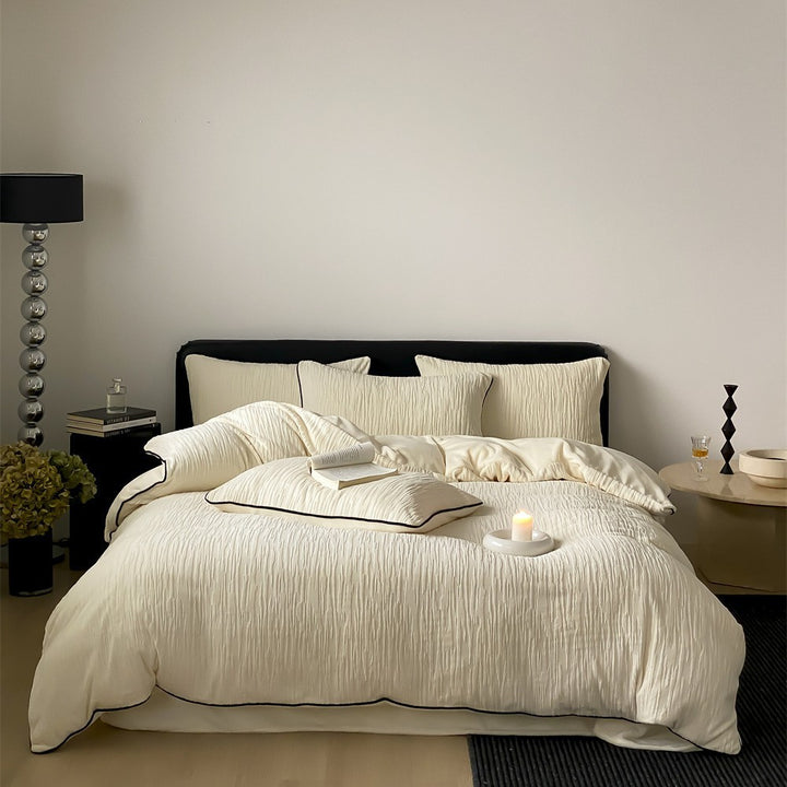 Milk fiber fleece bedding set, textured