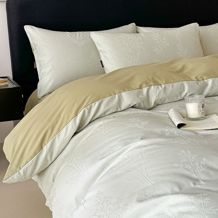 Cotton bedding set, long pile, floral pattern