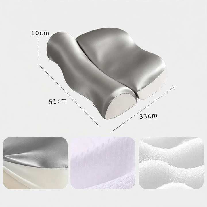 Neck support pillow made of memory foam, B-shape