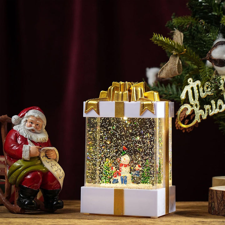 Decorative LED snow globe music box in gift design