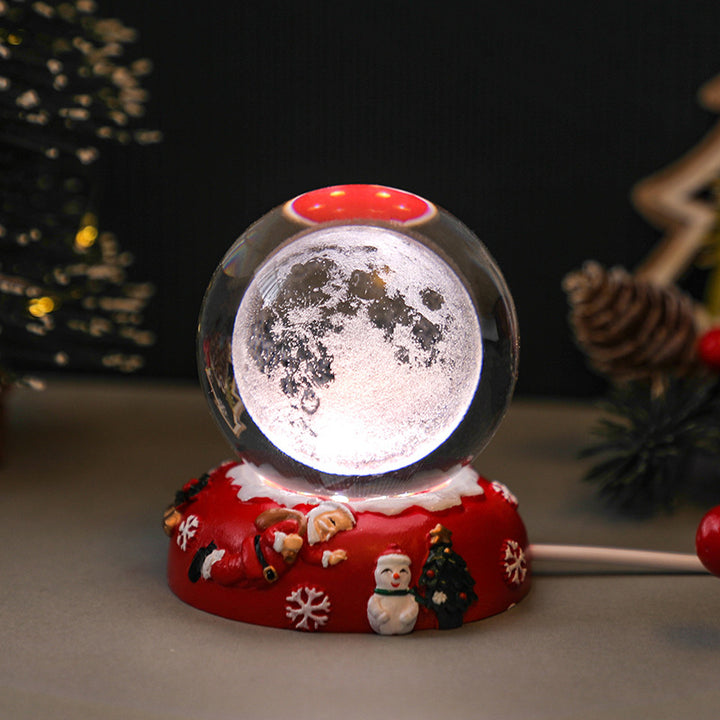 3D Crystal Ball with Engraving and Light Base