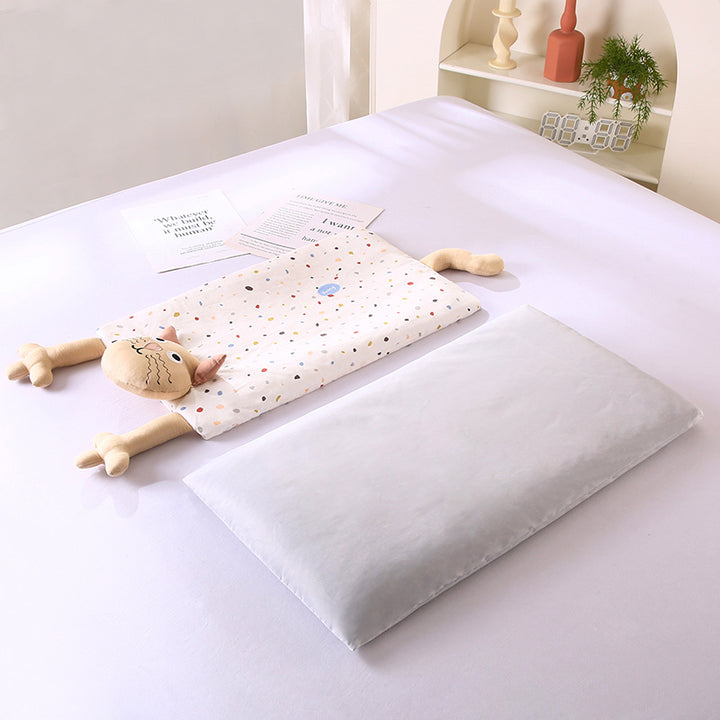 Cotton neck pillow with buckwheat filling, rectangular