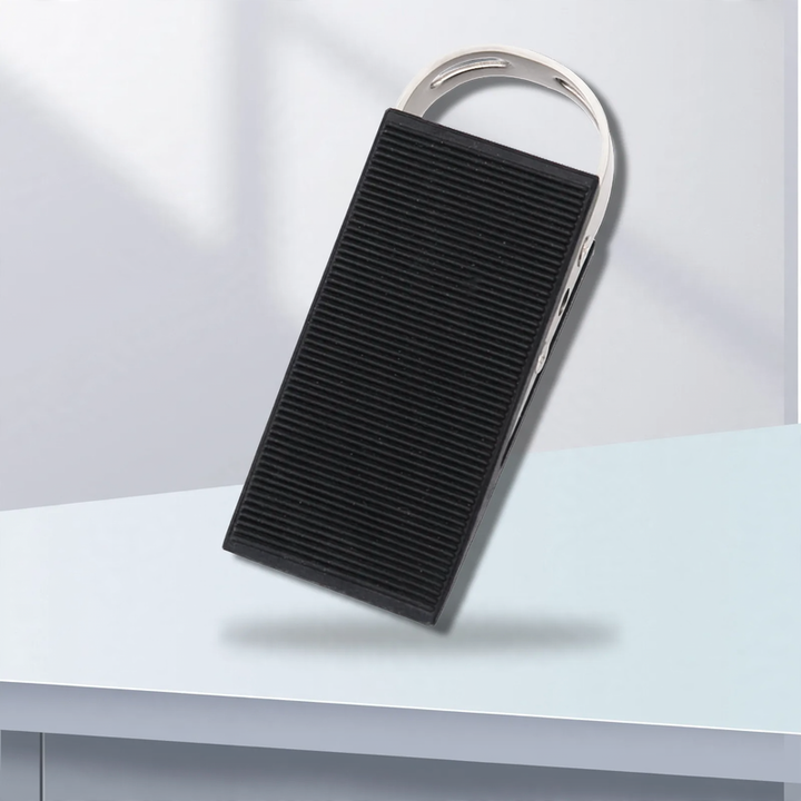 Doorstopper made of rubber and stainless steel