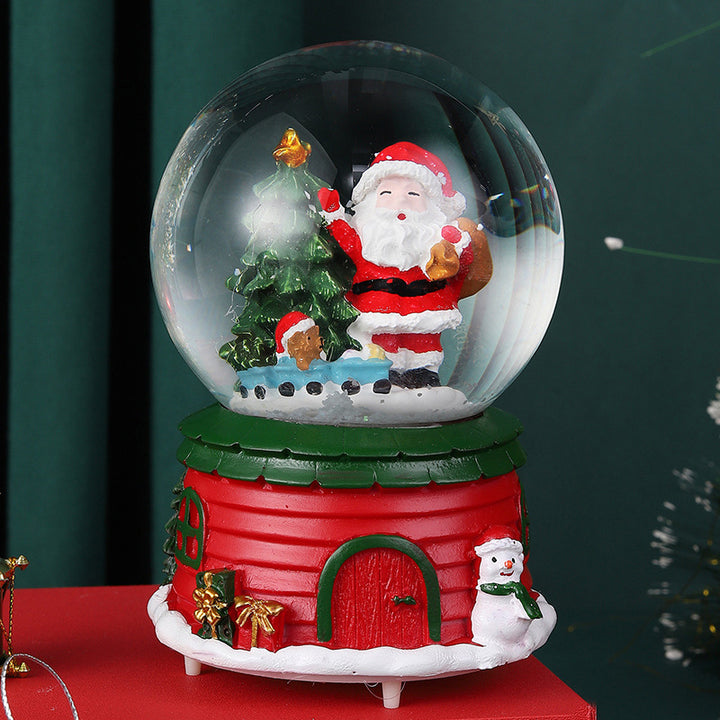 Decorative snow globe with light and music