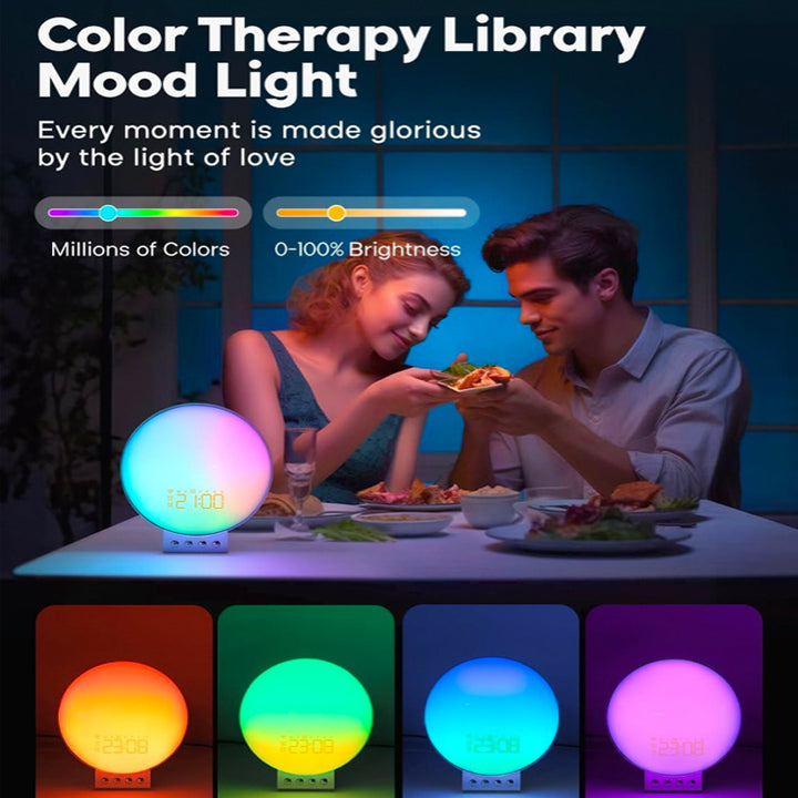3-in-1 Alarm clock with sunrise simulation and wireless charging