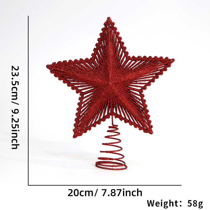 Christmas tree top star with glitter snowflake design