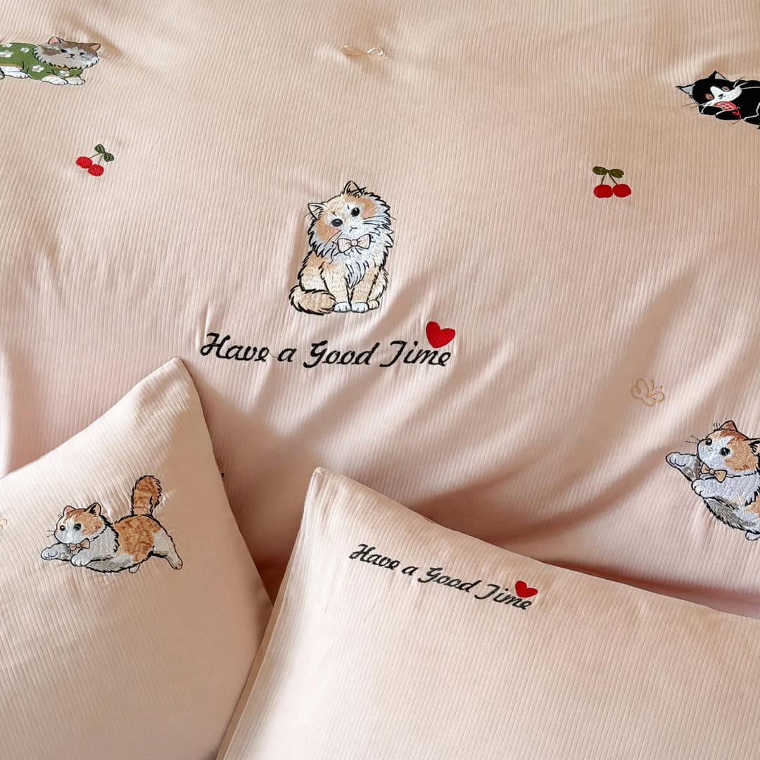 Cotton bedding set, 4-piece, cartoon pattern