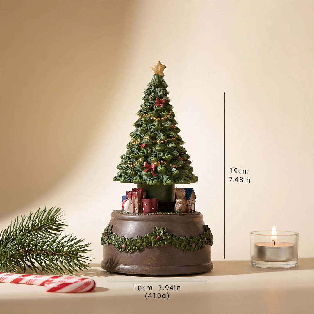 Decorative Christmas tree music box made of resin