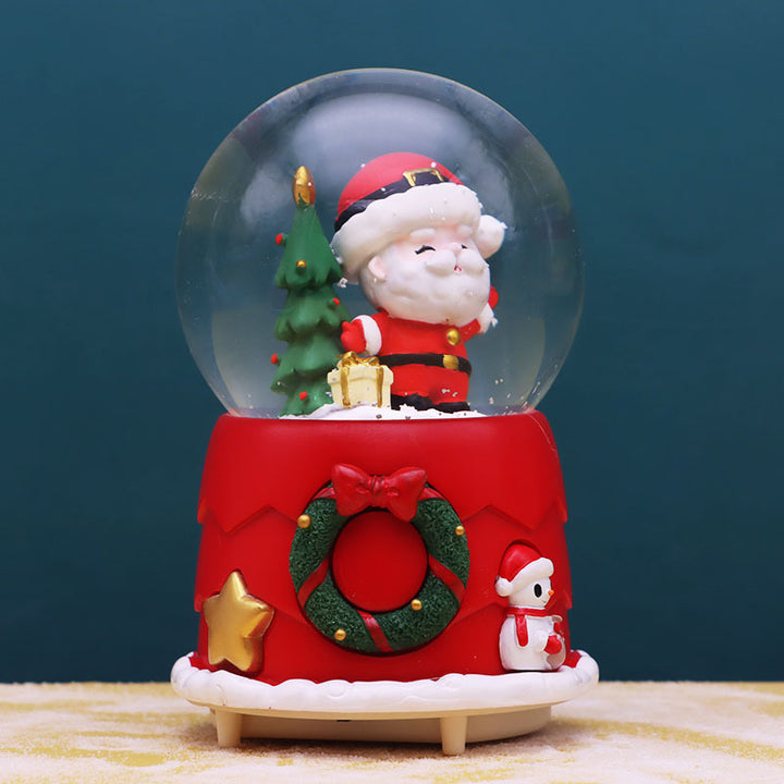 Christmas music box with light and snow globe