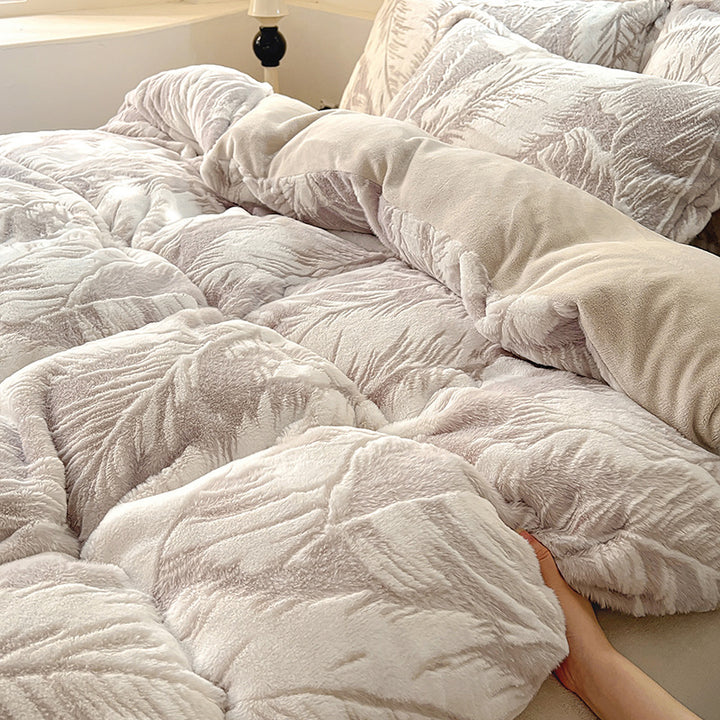Milk fiber bedding, 4-piece, floral pattern, winter