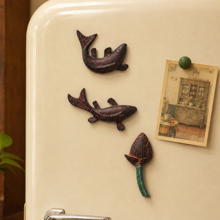 Resin magnets, Chinese style with koi motifs