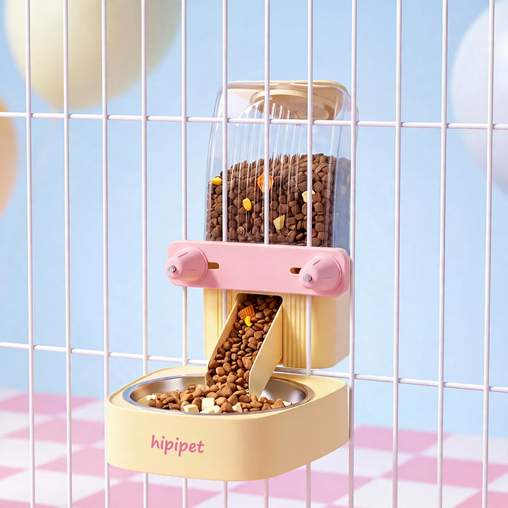 Hanging water and food bowl dispenser for pets