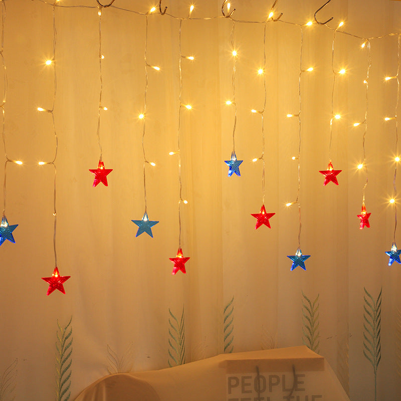 LED star curtain string lights for atmospheric decoration