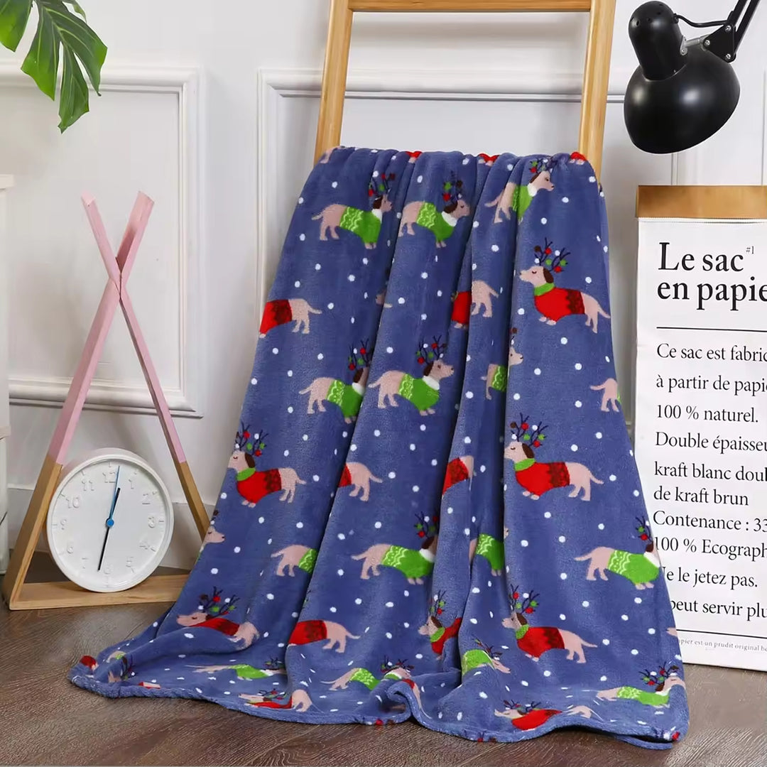 Fleece wool blanket with digital print, 230 g