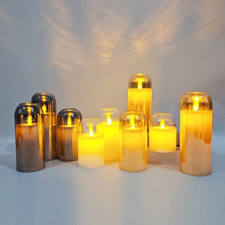 LED taper candle made of paraffin with remote control