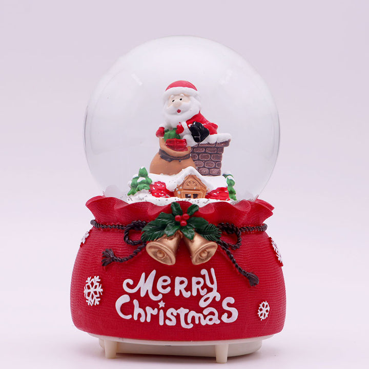 Christmas snow globe with music and light