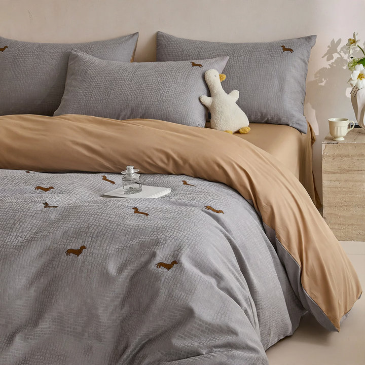 Cotton bedding set, 4 pieces, cartoon pattern
